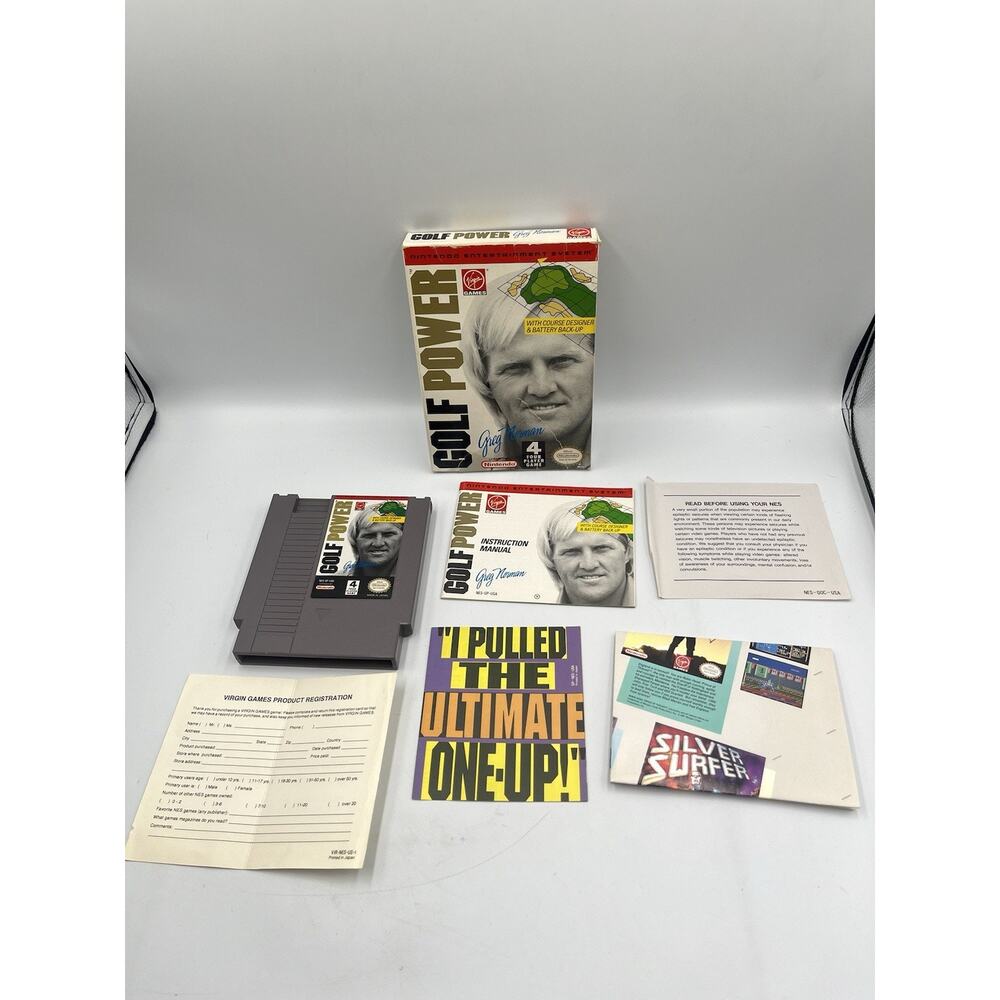 Golf Power Nintendo NES Entertainment System Greg Norman Game Manual CIB Poster